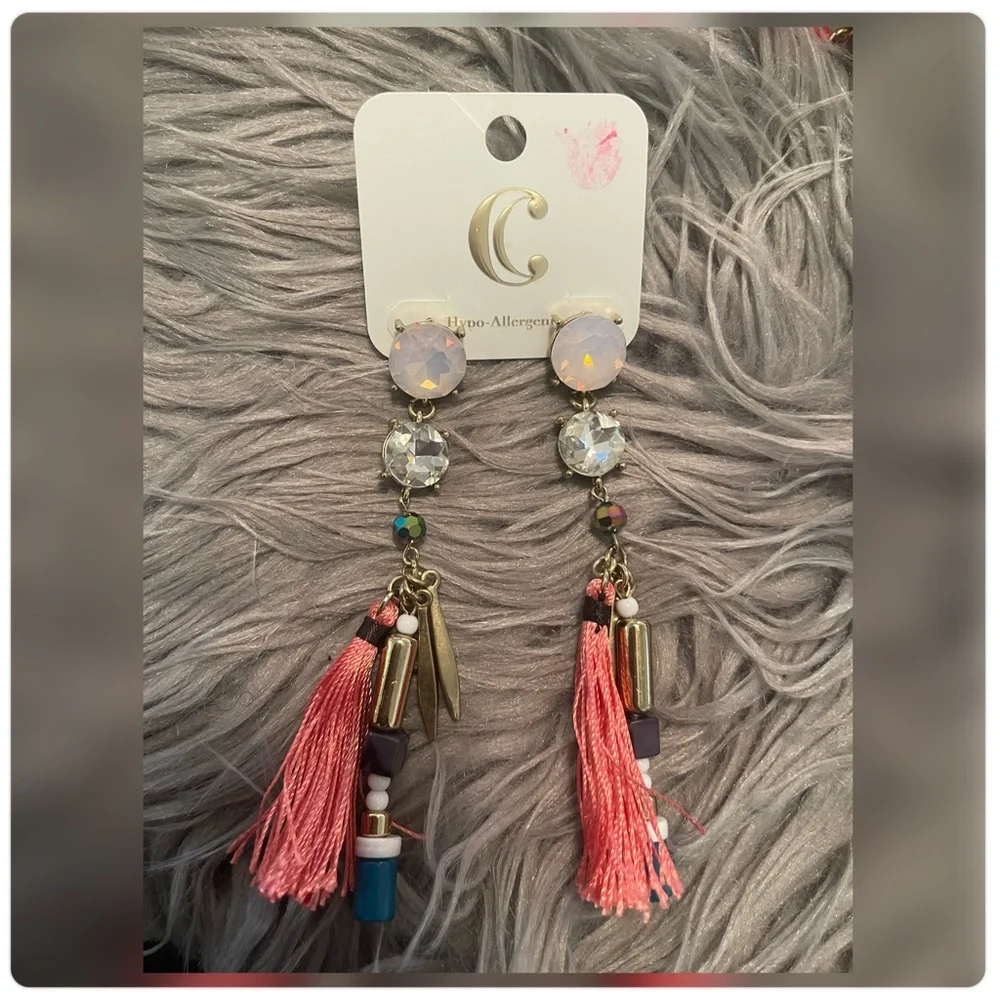 Charming Charlie Long Tassel Earrings - Picture 1 of 3